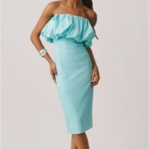 NWT Anthropologie Strapless Turquoise Dress